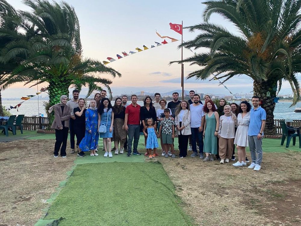 The team at the seaside gathering